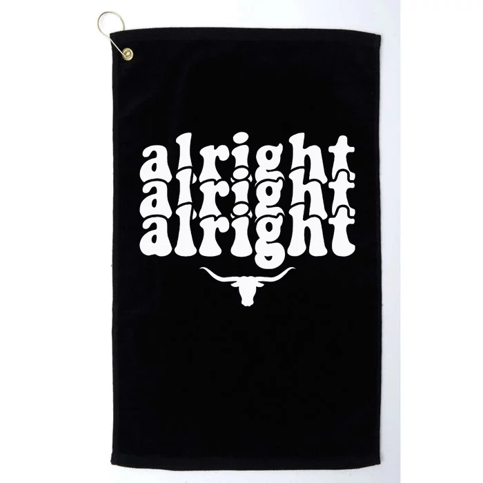 Alright Alright Alright Texas Pride State Usa Longhorn Bull Platinum Collection Golf Towel