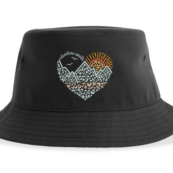 Adventure Awaits Adventure Camping Mountain Sustainable Bucket Hat