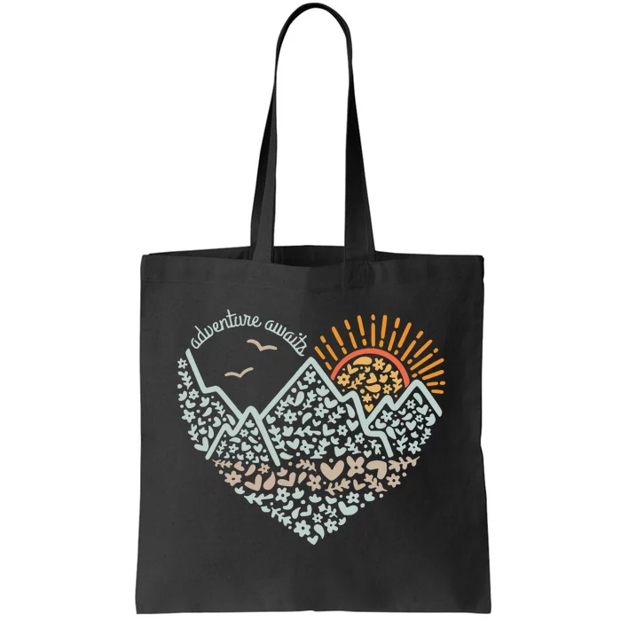 Adventure Awaits Adventure Camping Mountain Tote Bag