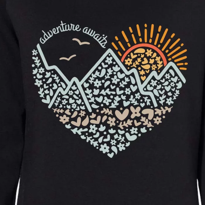 Adventure Awaits Adventure Camping Mountain Womens California Wash Sweatshirt