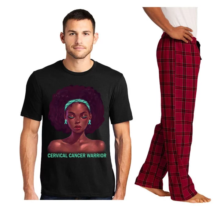 Afro African American Black Cervical Cancer Warrior Gift Pajama Set