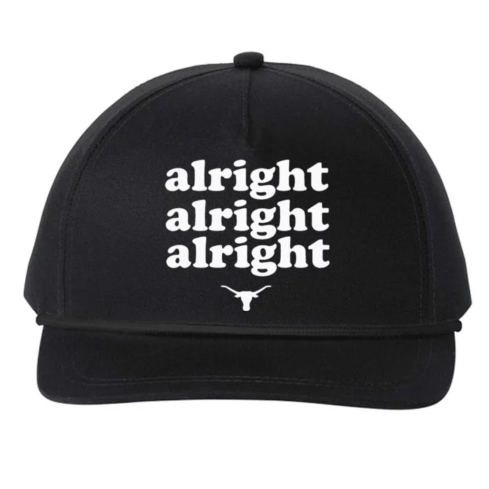 Alright, Alright, Alright Texas Bull Texas Pride State USA Snapback Five-Panel Rope Hat