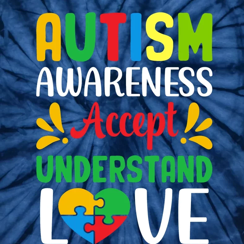 Autism Awareness Autism Advocacy Autism Slogan Puzzle Pieces Tie-Dye T-Shirt