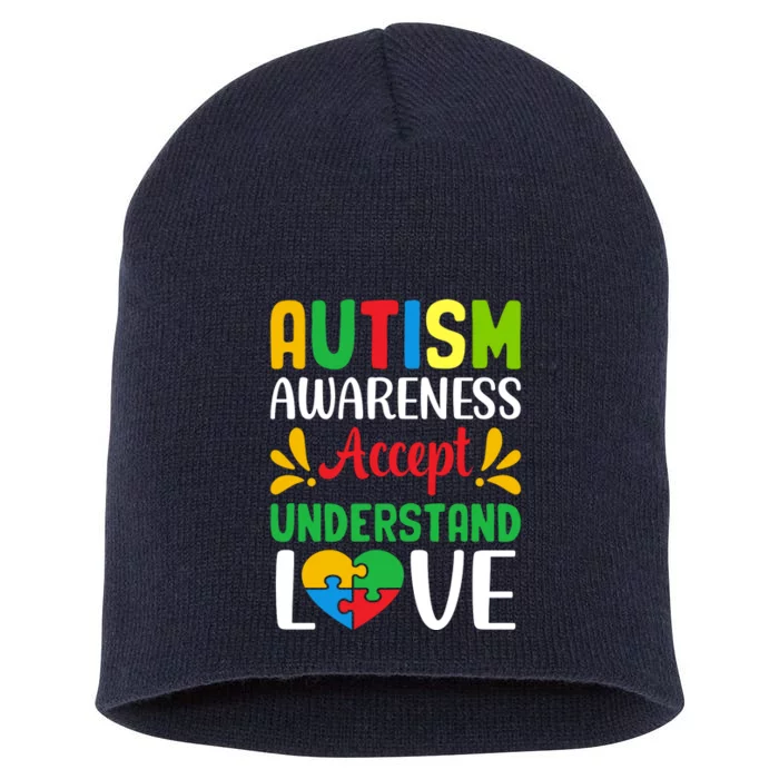 Autism Awareness Autism Advocacy Autism Slogan Puzzle Pieces Short Acrylic Beanie