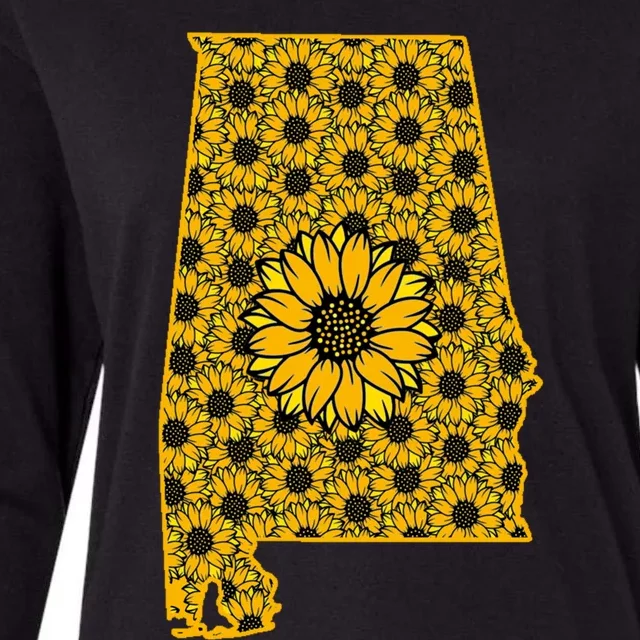 Alabama Al America State Summer Sunflower Flower Floral Art Gift Womens Cotton Relaxed Long Sleeve T-Shirt