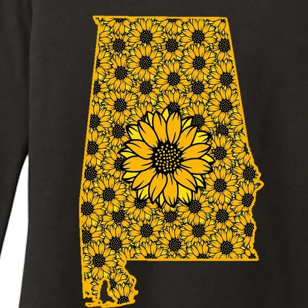 Alabama Al America State Summer Sunflower Flower Floral Art Gift Womens CVC Long Sleeve Shirt