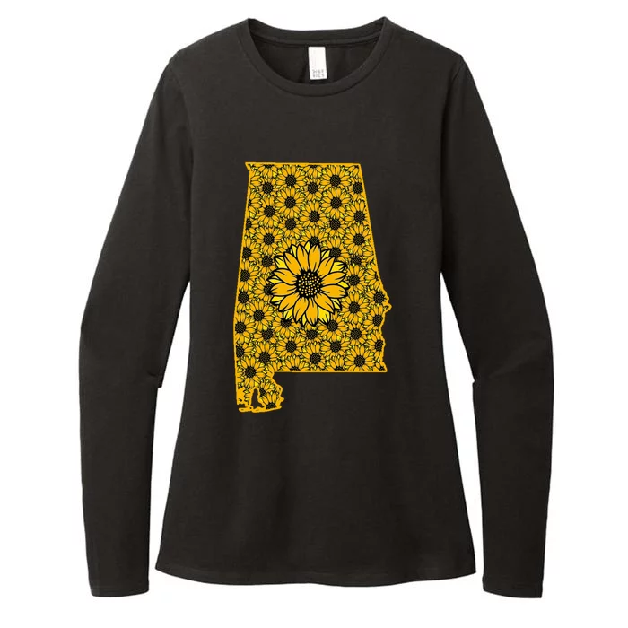 Alabama Al America State Summer Sunflower Flower Floral Art Gift Womens CVC Long Sleeve Shirt