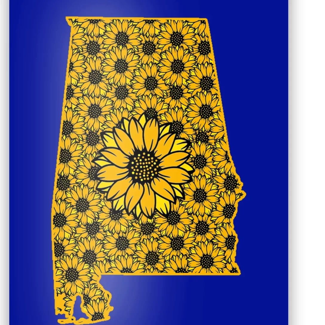 Alabama Al America State Summer Sunflower Flower Floral Art Gift Poster