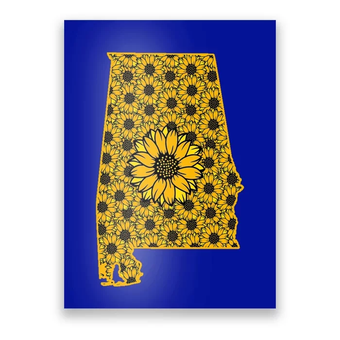 Alabama Al America State Summer Sunflower Flower Floral Art Gift Poster