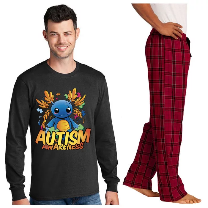 Axolotl Autism Awareness Long Sleeve Pajama Set