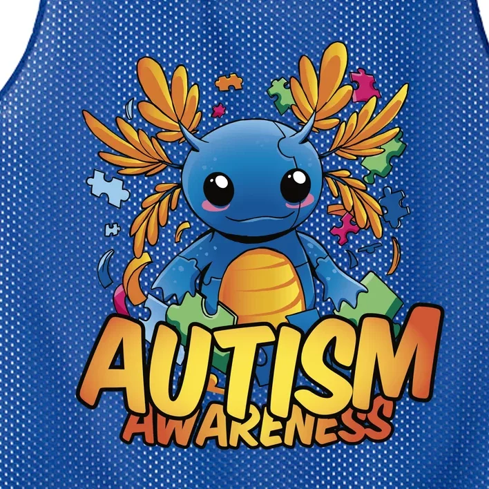 Axolotl Autism Awareness Mesh Reversible Basketball Jersey Tank