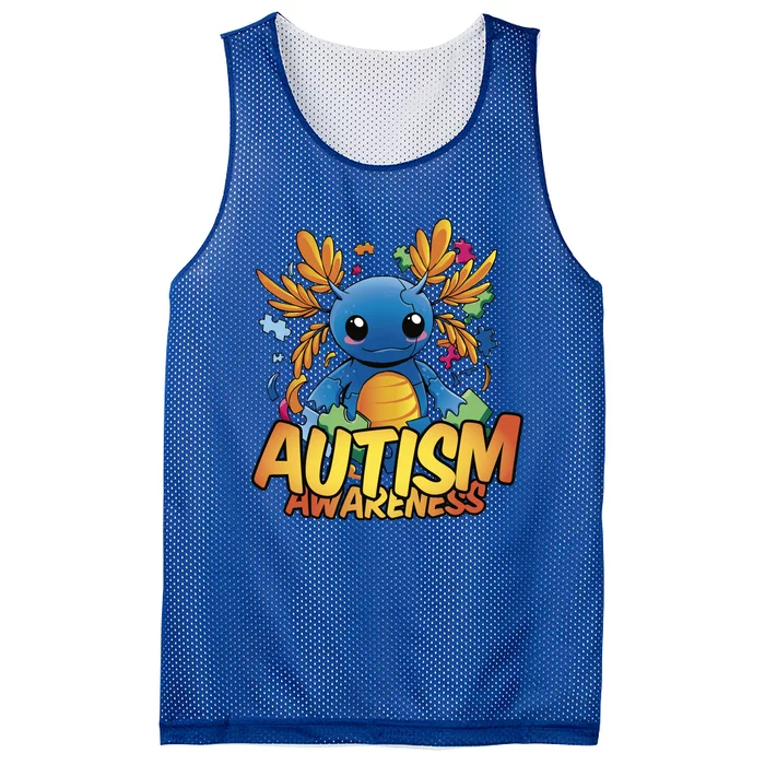 Axolotl Autism Awareness Mesh Reversible Basketball Jersey Tank