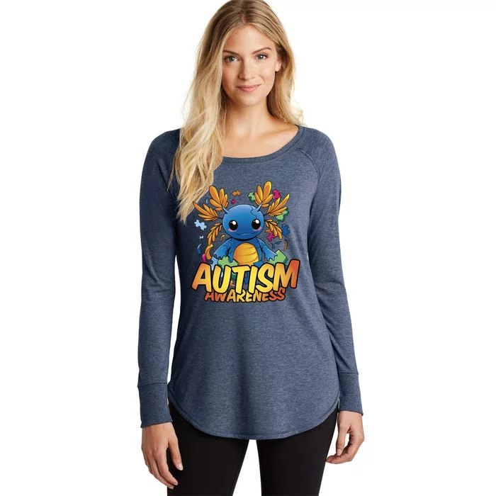 Axolotl Autism Awareness Women's Perfect Tri Tunic Long Sleeve Shirt