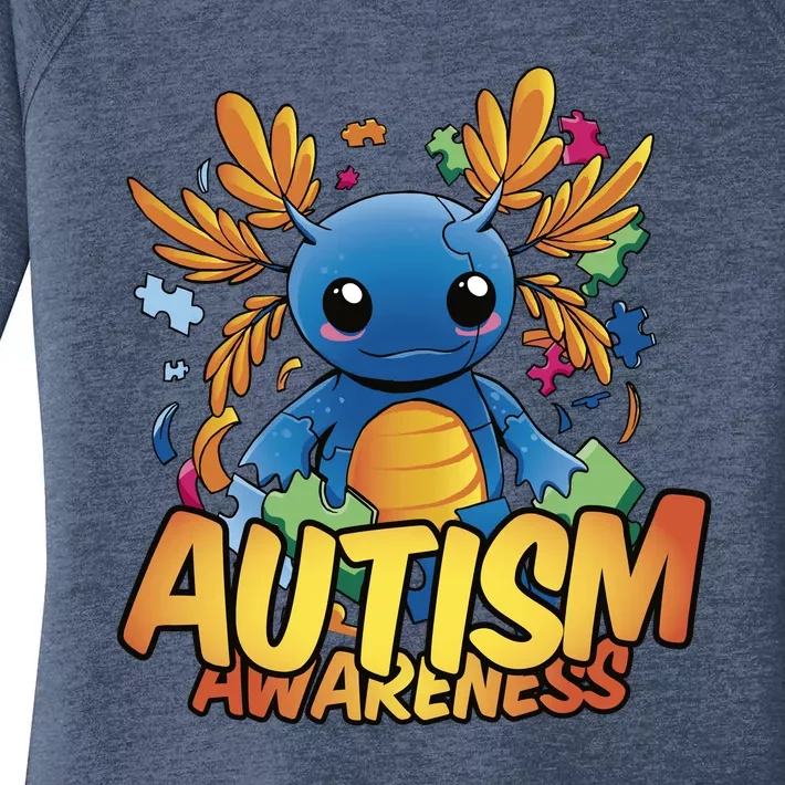 Axolotl Autism Awareness Women's Perfect Tri Tunic Long Sleeve Shirt