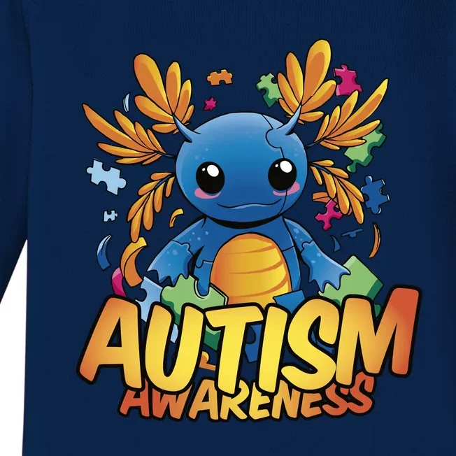 Axolotl Autism Awareness Baby Long Sleeve Bodysuit