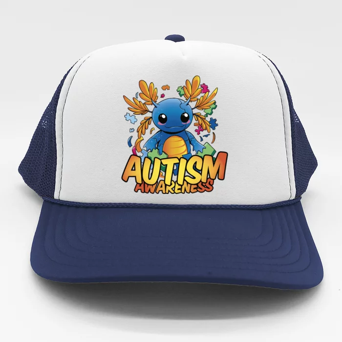 Axolotl Autism Awareness Trucker Hat