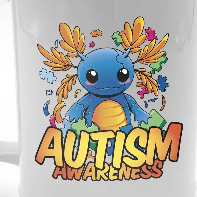 Axolotl Autism Awareness Front & Back Beer Stein