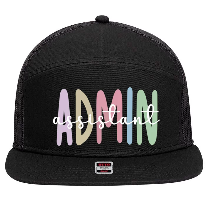 Admin Assistant Appreciation Administrative Assistant 7 Panel Mesh Trucker Snapback Hat