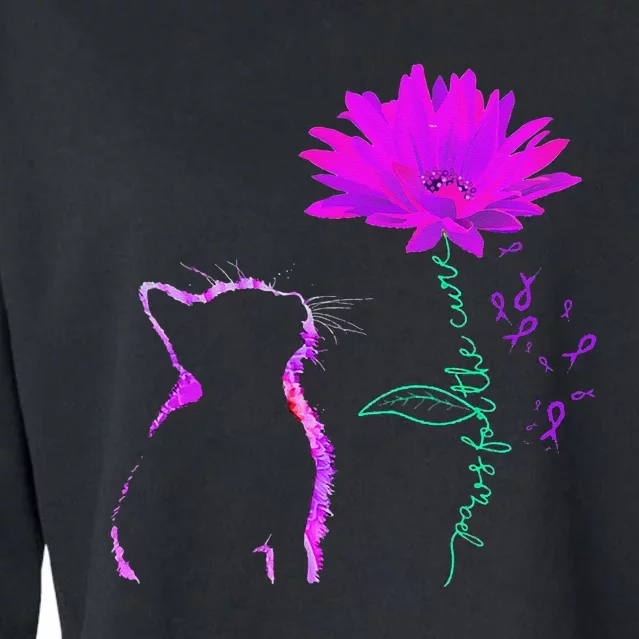 Alzheimer Awareness Alzheimer Flower Alzheimer Cropped Pullover Crew