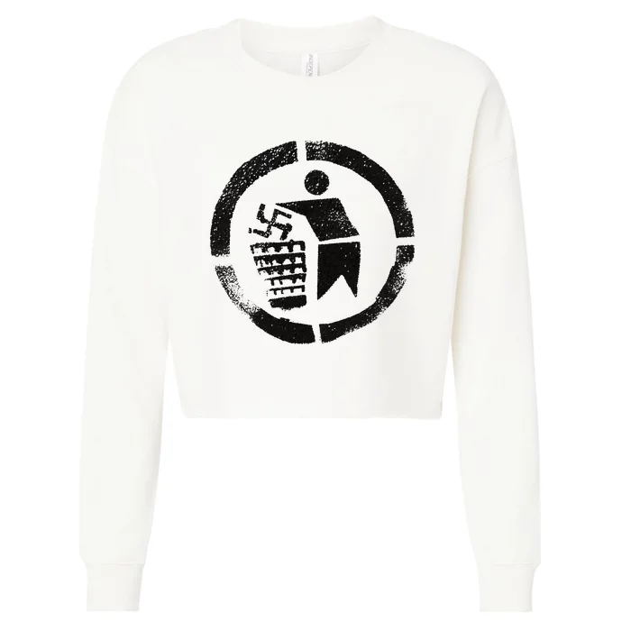 Antinazi Antifacist Antidictators Antievil Cropped Pullover Crew