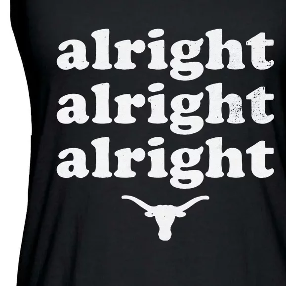 Alright Alright Alright Texas Bull Texas Pride State USA Ladies Essential Flowy Tank