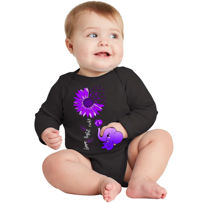 Alzheimers Awareness Baby Long Sleeve Bodysuit