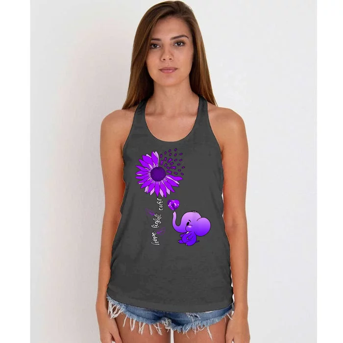 Alzheimers Awareness Women's Knotted Racerback Tank