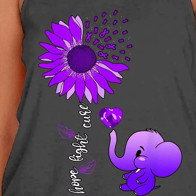 Alzheimers Awareness Women's Knotted Racerback Tank