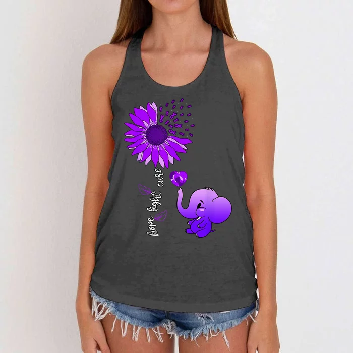 Alzheimers Awareness Women's Knotted Racerback Tank