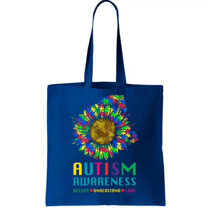 Autism Awareness Accept Understand Love Puzzle Autism Mom Gift Tote Bag