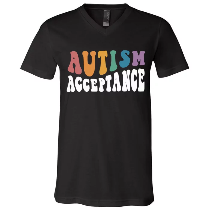 Autism Awareness Acceptance Special Education Teacher Gifts V-Neck T-Shirt