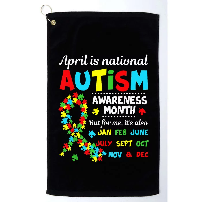 Autism Awareness April is National Autism Awareness Month Platinum Collection Golf Towel