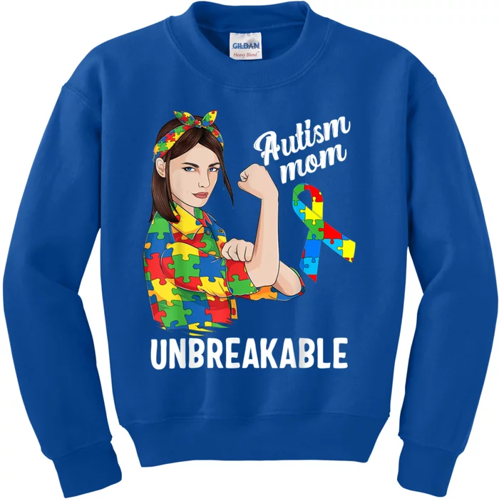 Autism Awareness Autism Mom Unbreakable Meaningful Gift Kids Sweatshirt