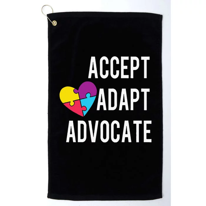 Autism Awareness Accept Adapt Advocate Autism Gift Platinum Collection Golf Towel