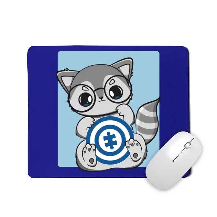 Autism Awareness Acceptance And Cute Anime Racoon Gift Mousepad