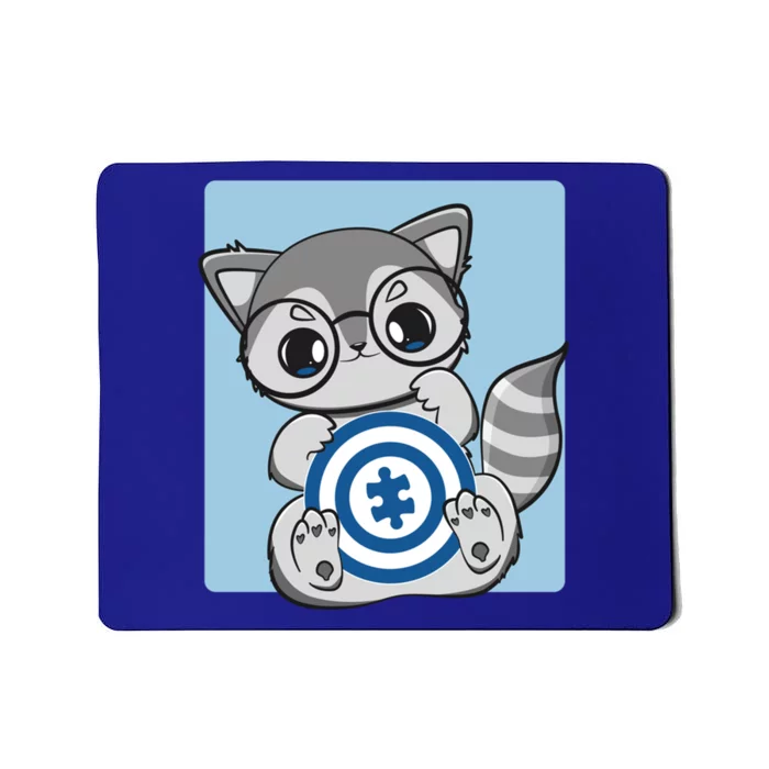 Autism Awareness Acceptance And Cute Anime Racoon Gift Mousepad