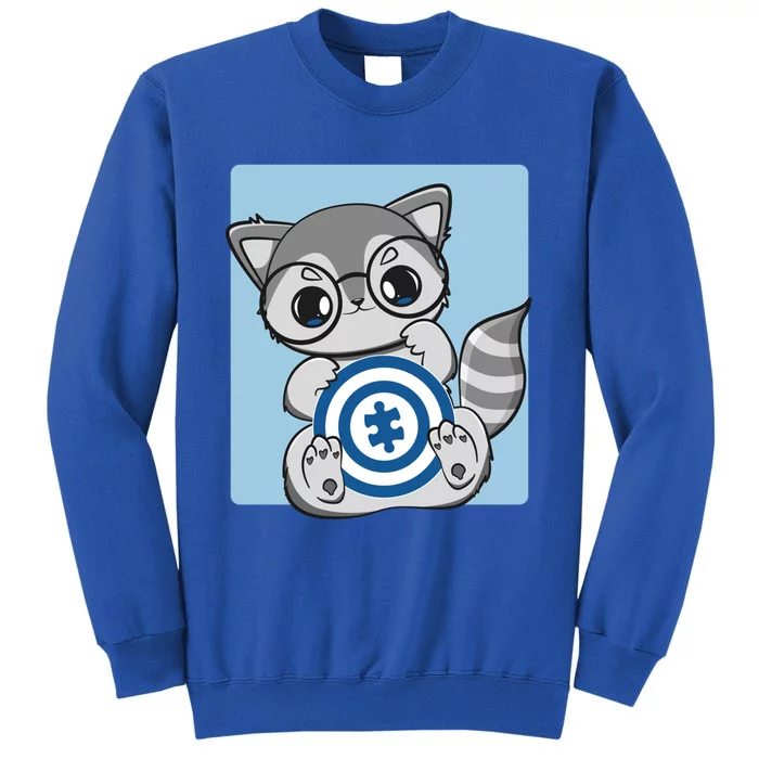 Autism Awareness Acceptance And Cute Anime Racoon Gift Tall Sweatshirt