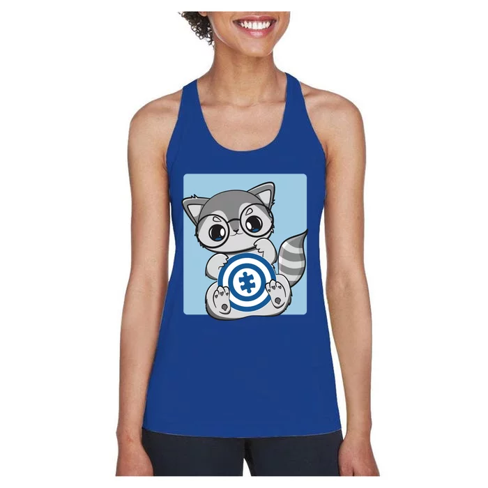 Autism Awareness Acceptance And Cute Anime Racoon Gift Women's Racerback Tank