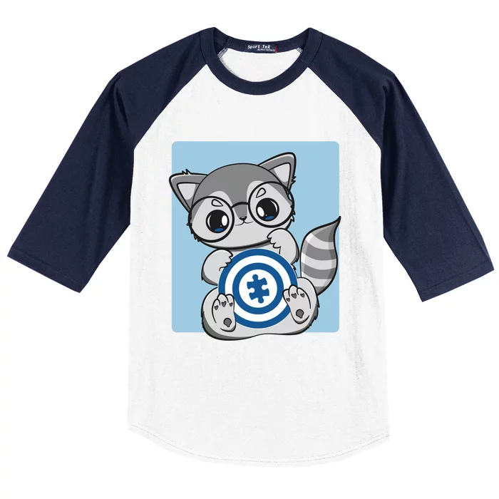 Autism Awareness Acceptance And Cute Anime Racoon Gift Baseball Sleeve Shirt