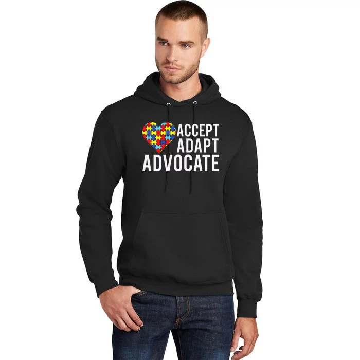 Autism Awareness Accept Adapt Advocate Tall Hoodie