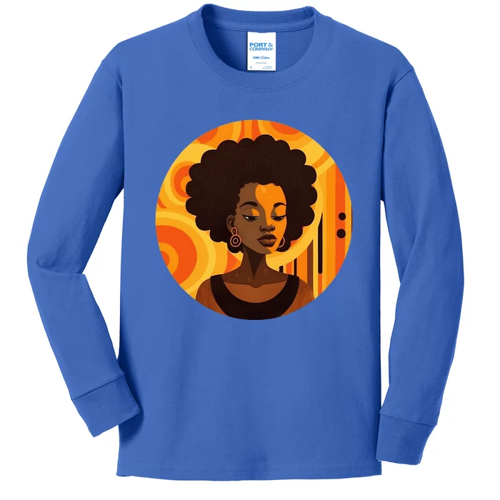 Afrocentric African American designs Kids Long Sleeve Shirt