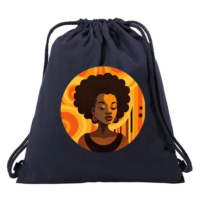 Afrocentric African American designs Drawstring Bag