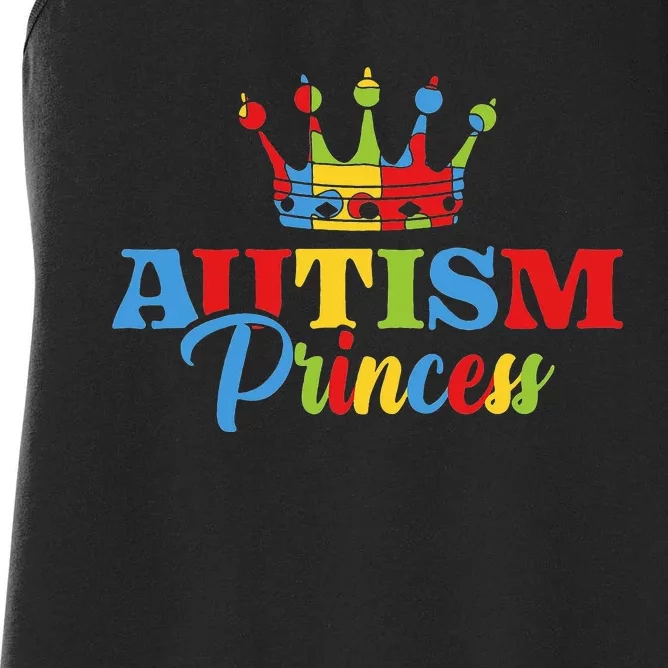 Autism Awareness Autism Princess support month Women's Racerback Tank