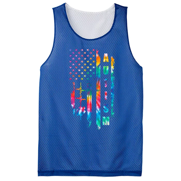 Autism Awareness Autism Mom American Flag Teacher Gift Mesh Reversible Basketball Jersey Tank