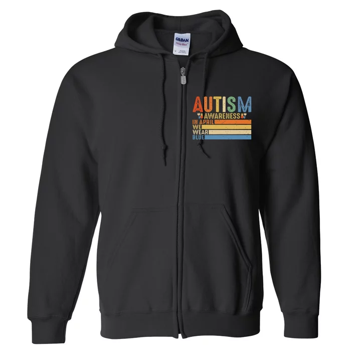 AUTISM AWARENESS Acceptance  Its Ok To Be Different Full Zip Hoodie