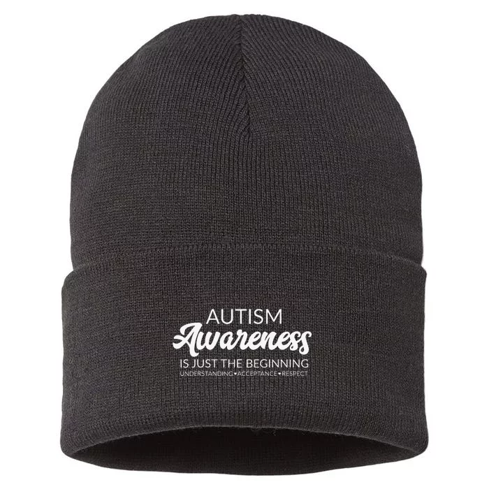 Autism Awareness Advocate Acceptance Understanding Sustainable Knit Beanie