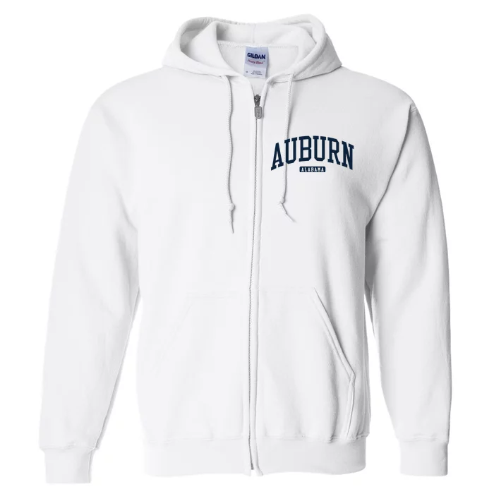 Auburn Alabama AL College University Style Navy Full Zip Hoodie