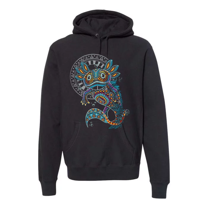 Axolotl Art Aztec Mexico Mexican Premium Hoodie