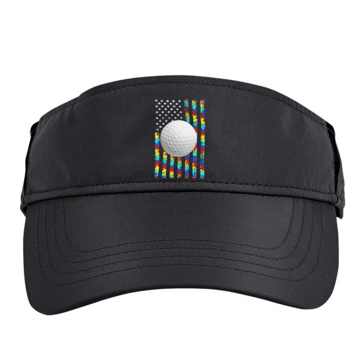 Autism Awareness American Flag Golf Adult Drive Performance Visor