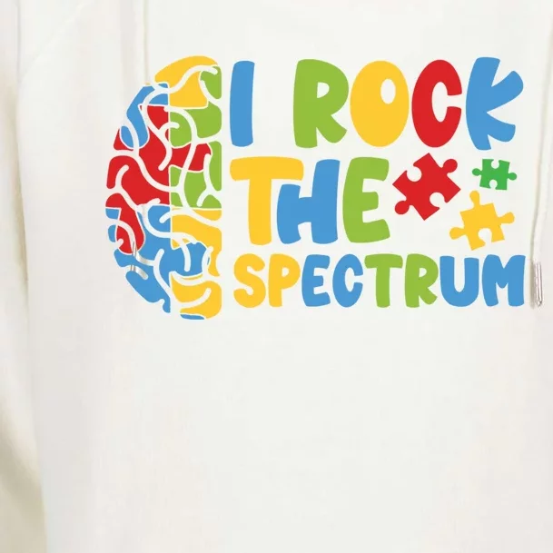 Autistic Autism Awareness I Rock The Spectrum Gift Womens Funnel Neck Pullover Hood